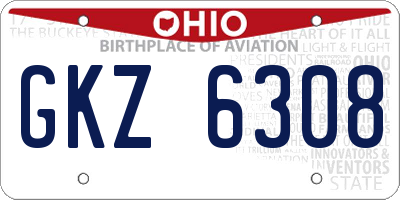 OH license plate GKZ6308