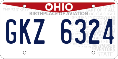 OH license plate GKZ6324