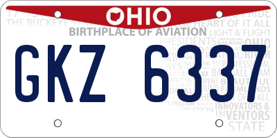 OH license plate GKZ6337