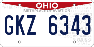 OH license plate GKZ6343