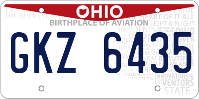 OH license plate GKZ6435
