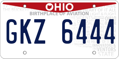 OH license plate GKZ6444