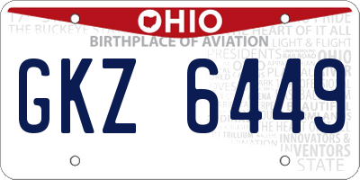 OH license plate GKZ6449