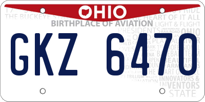 OH license plate GKZ6470