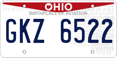 OH license plate GKZ6522