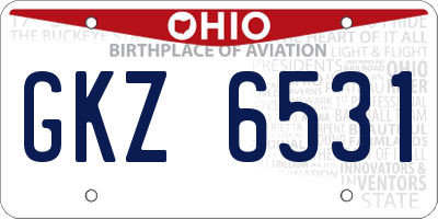 OH license plate GKZ6531