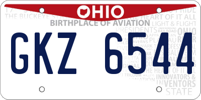 OH license plate GKZ6544