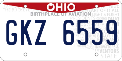 OH license plate GKZ6559