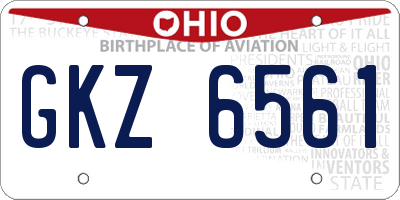 OH license plate GKZ6561