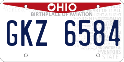 OH license plate GKZ6584