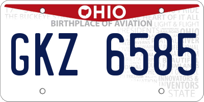 OH license plate GKZ6585