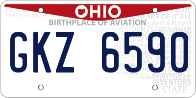 OH license plate GKZ6590