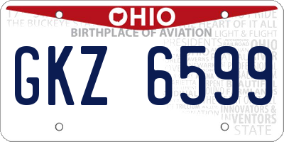 OH license plate GKZ6599