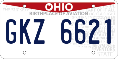 OH license plate GKZ6621