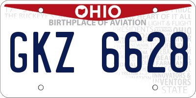 OH license plate GKZ6628