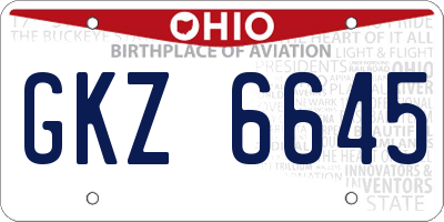 OH license plate GKZ6645