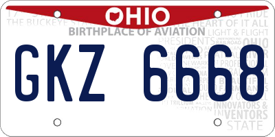 OH license plate GKZ6668