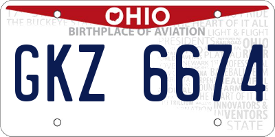 OH license plate GKZ6674