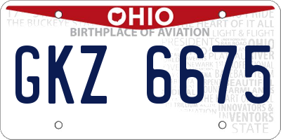 OH license plate GKZ6675