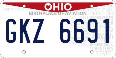 OH license plate GKZ6691