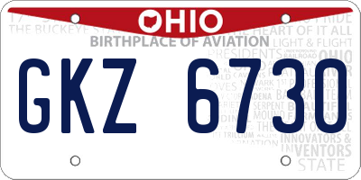 OH license plate GKZ6730