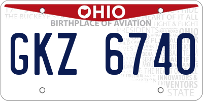 OH license plate GKZ6740