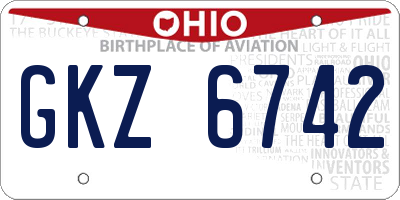 OH license plate GKZ6742