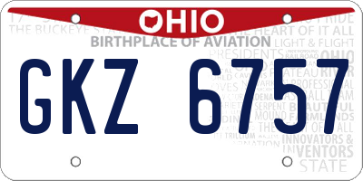 OH license plate GKZ6757