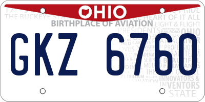 OH license plate GKZ6760