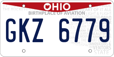 OH license plate GKZ6779