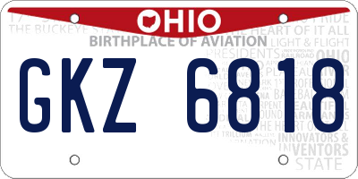 OH license plate GKZ6818