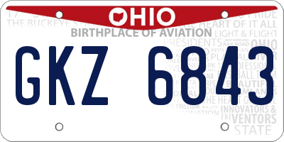 OH license plate GKZ6843