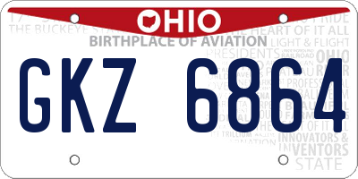 OH license plate GKZ6864