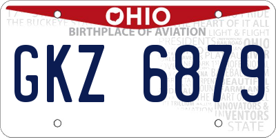OH license plate GKZ6879