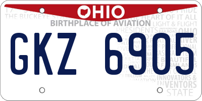 OH license plate GKZ6905