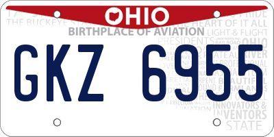 OH license plate GKZ6955