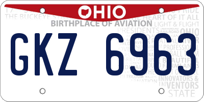 OH license plate GKZ6963