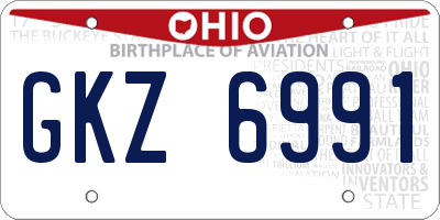 OH license plate GKZ6991