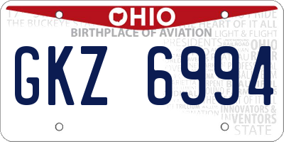 OH license plate GKZ6994