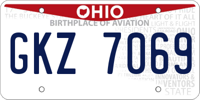 OH license plate GKZ7069