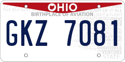 OH license plate GKZ7081