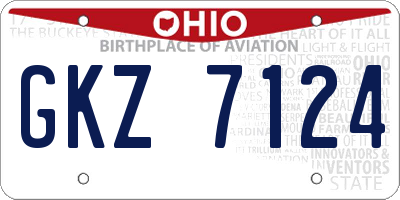 OH license plate GKZ7124