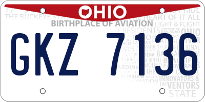 OH license plate GKZ7136