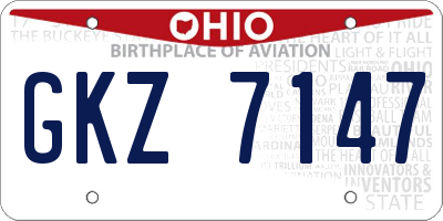 OH license plate GKZ7147