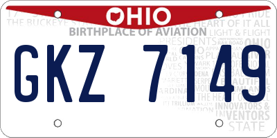 OH license plate GKZ7149