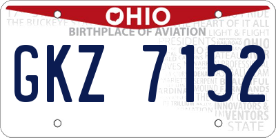 OH license plate GKZ7152