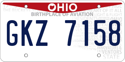 OH license plate GKZ7158