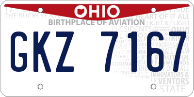 OH license plate GKZ7167