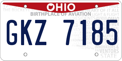 OH license plate GKZ7185