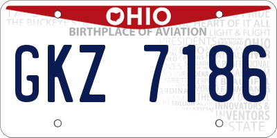 OH license plate GKZ7186